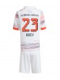 Bayern Munich Sacha Boey #23 Replika Borta Kläder Barn 2025-26 Kortärmad (+ byxor)